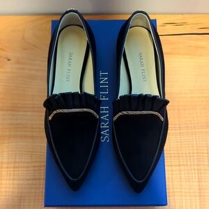 BNIB Sz 37 Sarah Flint black suede Gudel flats